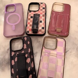 iPhone 14 Pro wallie Case Set - Purple, Pink, Black